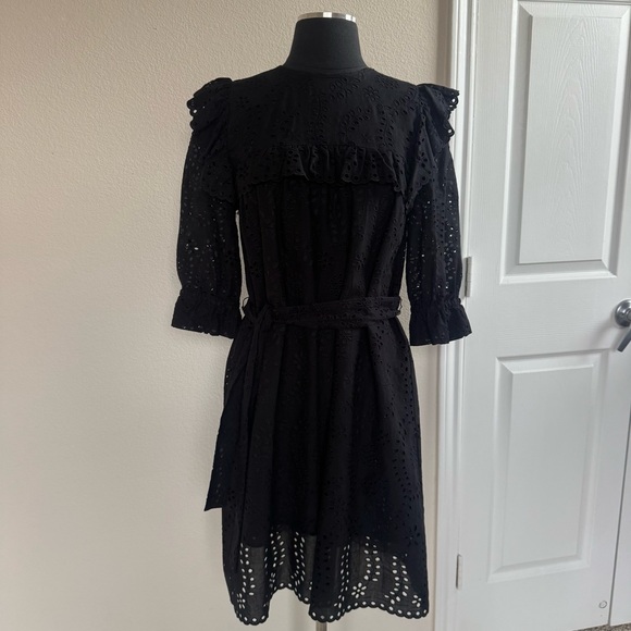 Emerson Fry Elsa Dress Black Eyelet Size Small - Picture 5 of 10